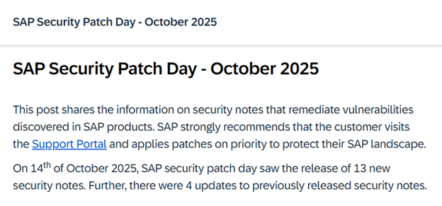 พบช่องโหว่ระดับ Critical ในผลิตภัณฑ์ของ SAP หลายรายการ